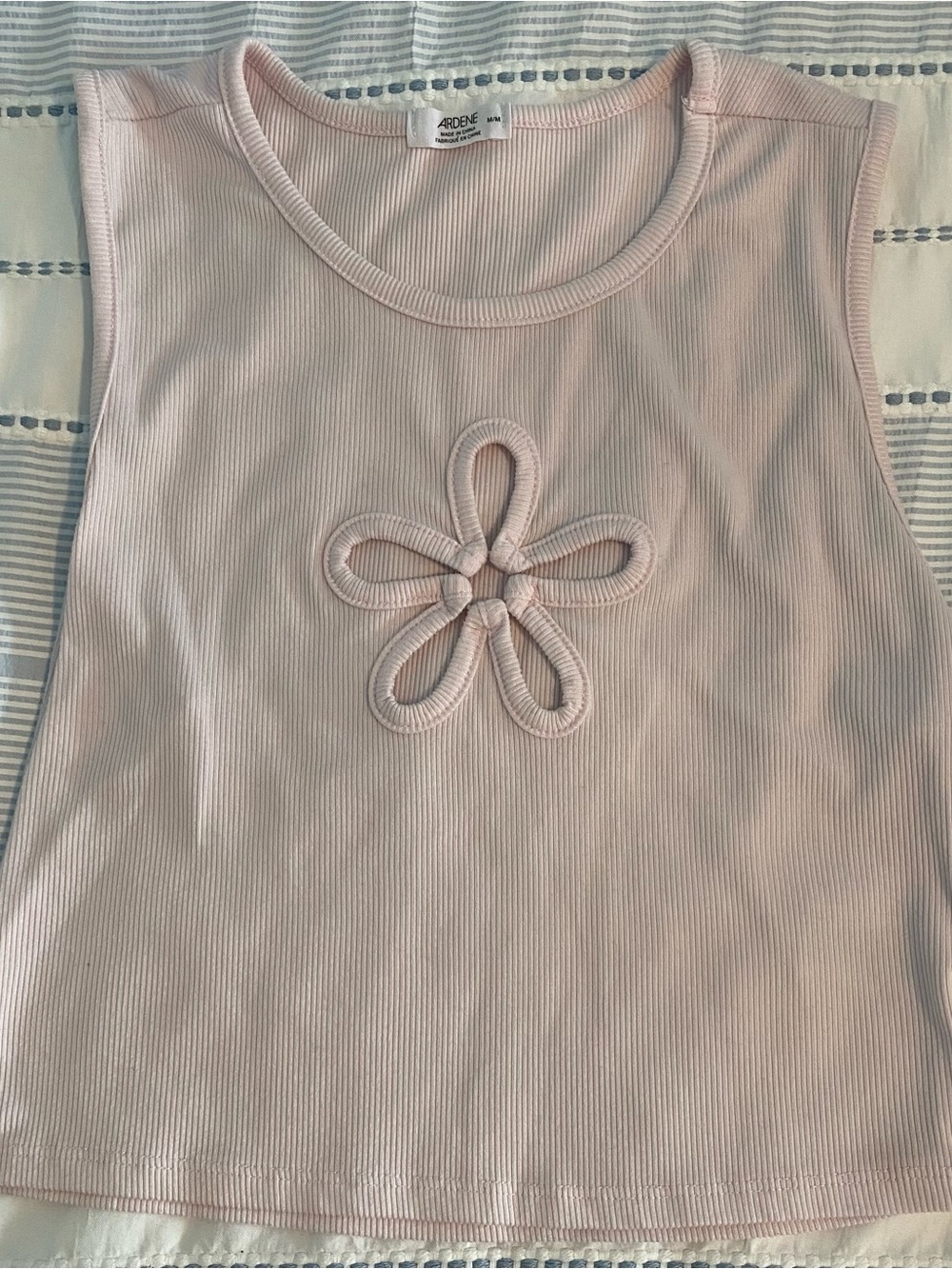 Ardene Light Pink Ribbed Tank Top